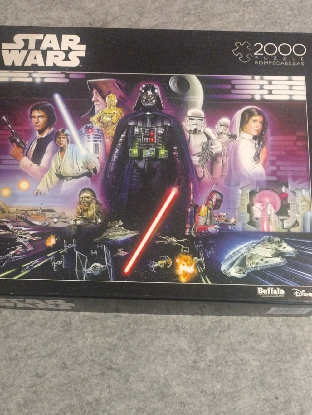 Star Wars Puzzle with Black, Purple, Red and White Character Collage